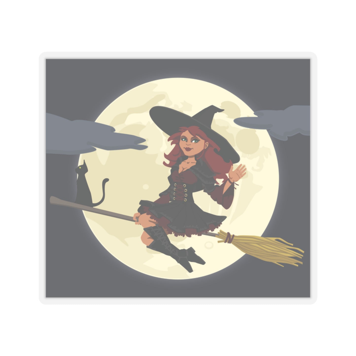 Witch Riding Broom