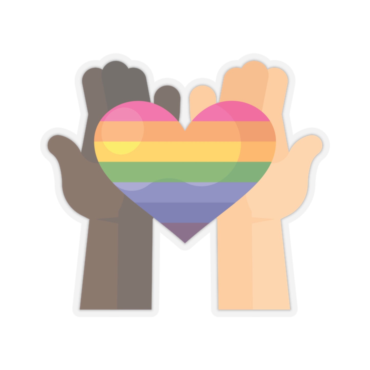 Rainbow Heart Hands