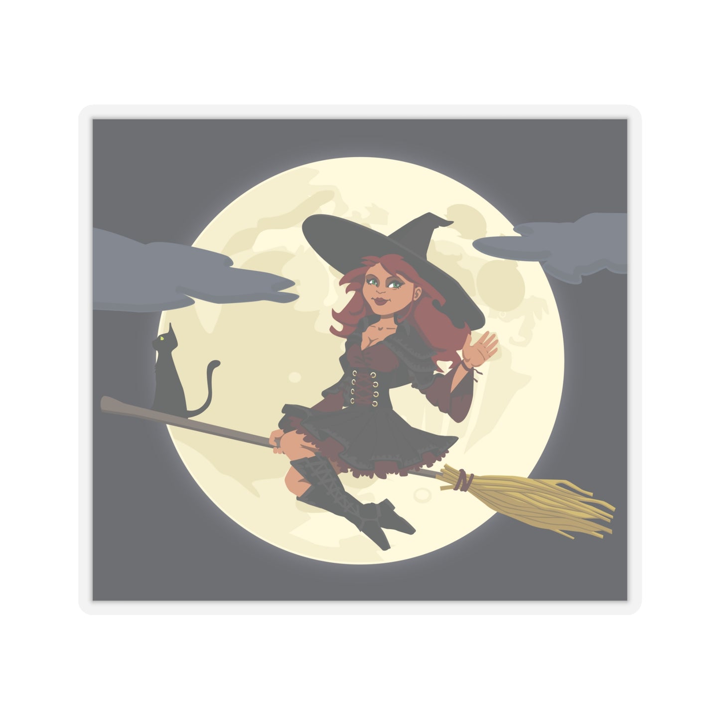 Witch Riding Broom