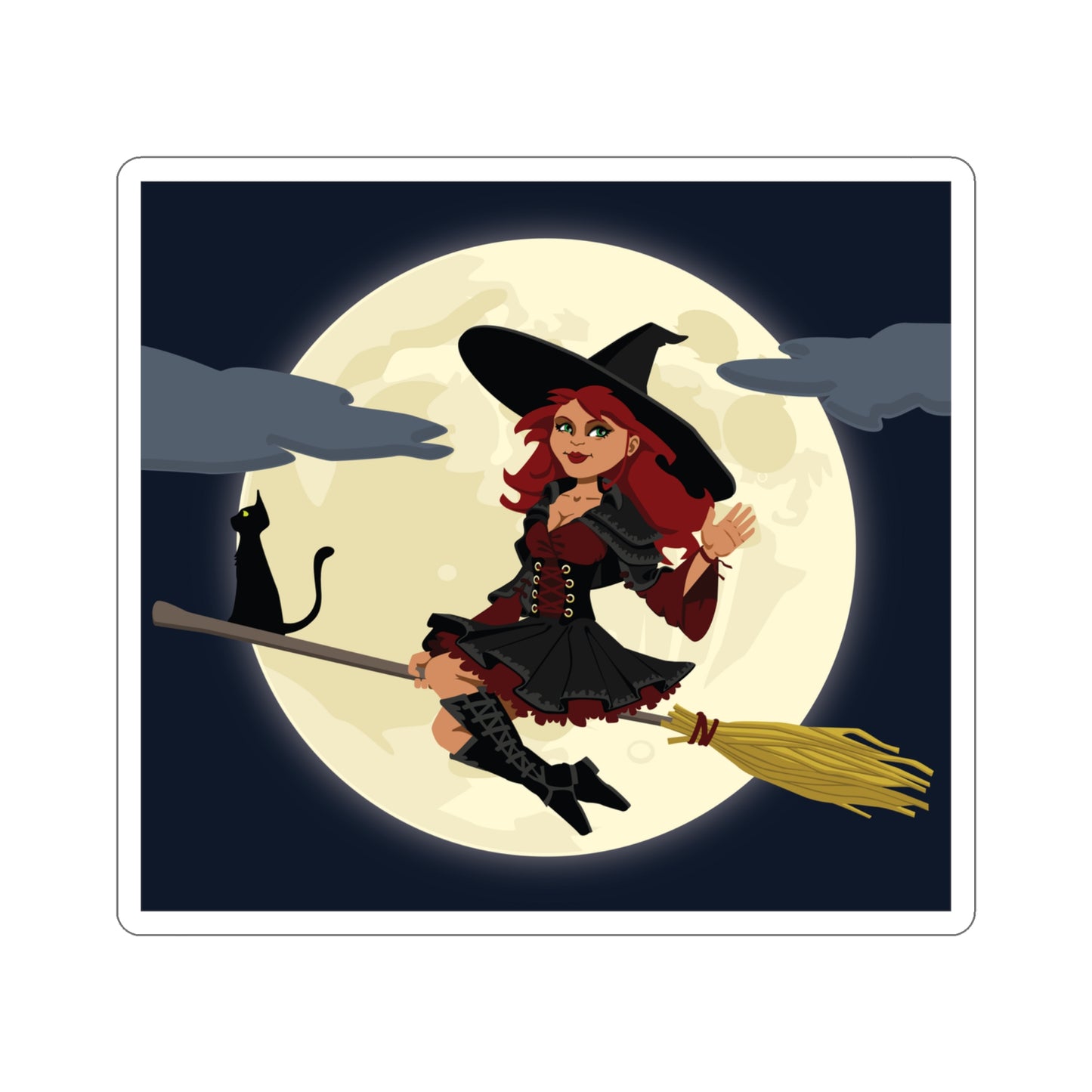 Witch Riding Broom